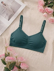 SHEIN MOD 3入組純色褶飾無鋼圈文胸 - 彩色 - 查看 4