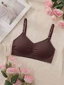 SHEIN MOD 3入組純色褶飾無鋼圈文胸 - 彩色 - 查看 3