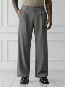 HUEFORM Men's Solid Color Casual Versatile Daily Travel Long Pants With Pockets - smoke gray - View 5