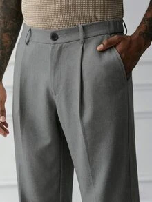 HUEFORM Men's Solid Color Casual Versatile Daily Travel Long Pants With Pockets - smoke gray - View 4
