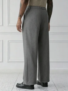 HUEFORM Men's Solid Color Casual Versatile Daily Travel Long Pants With Pockets - smoke gray - View 2