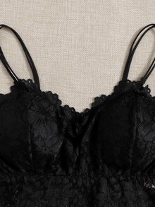 SHEIN MOD 2 Packs Floral Lace Bra Set Lingerie - Black and White - View 5