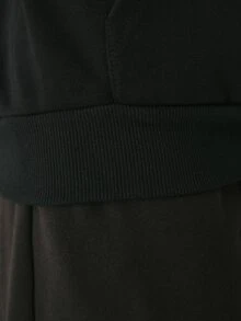 YARNWELL 女款純色抽繩連帽休閒基本款街頭風寬鬆日常健身運動長袖衛衣,黑色,秋季 - 黑色 - 查看 15