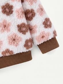 Cozy Pixies Baby Girl Heart Print Fuzzy Sweatshirt Baby Girl Baby Pullover - Multicolor - View 4