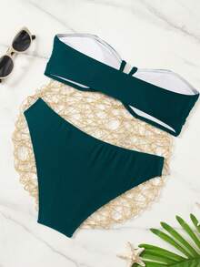 Swim Chiccia Bikini de unicolor - Azul - Ver 2