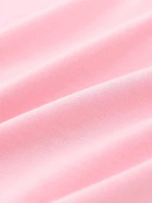 SHEIN (1件) 秋冬少女休閒清新簡約粉色鑽石蝴蝶結圖案基礎連帽衛衣上衣 - 粉色 - 查看 7