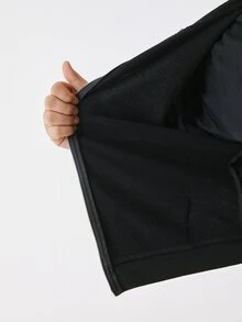YARNWELL 女款休閒基礎寬鬆運動休閒純色運動衫 健身房健身穿搭 秋季 黑色 白色 工裝風 - 黑色 - 查看 12