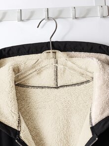 SHEIN Clasi 大尺碼休閒保暖內裡連帽夾克，秋冬款 - 彩色 - 查看 9