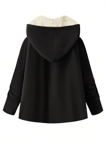 SHEIN Clasi 大尺碼休閒保暖內裡連帽夾克，秋冬款 - 彩色 - 查看 8