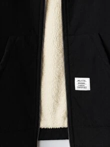 SHEIN Clasi 大尺碼休閒保暖內裡連帽夾克，秋冬款 - 彩色 - 查看 10