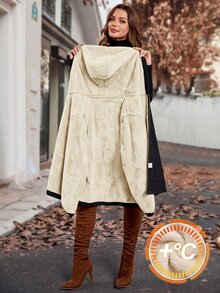 SHEIN Clasi 大尺碼休閒保暖內裡連帽夾克，秋冬款 - 彩色 - 查看 6