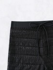 Swim Basics 2026 春夏黑色网眼性感蝴蝶结腰比基尼短裤 - 黑色 - 查看 4