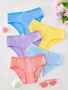 少女清新馬卡龍色 5 件組內衣套裝 - 彩色 - 查看 7