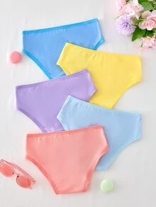 少女清新馬卡龍色 5 件組內衣套裝 - 彩色 - 查看 6