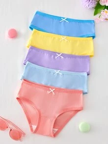 少女清新馬卡龍色 5 件組內衣套裝 - 彩色 - 查看 4