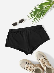 SHEIN ICON Rhinestone Butterfly Pattern Biker Y2k Shorts - Black - View 3