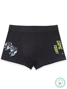 4 pezzi/set Boxer da ragazzo con stampa cartoni animati, nero e grigio, comodi, adatti per tutte le stagioni - Multicolore - Visualizzare 4