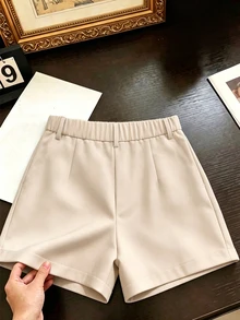 EMERY ROSE Plus Size Women Loose Casual Shorts - Khaki - View 2