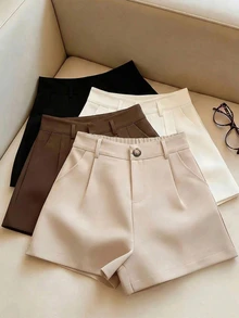 EMERY ROSE Plus Size Women Loose Casual Shorts - Khaki - View 3