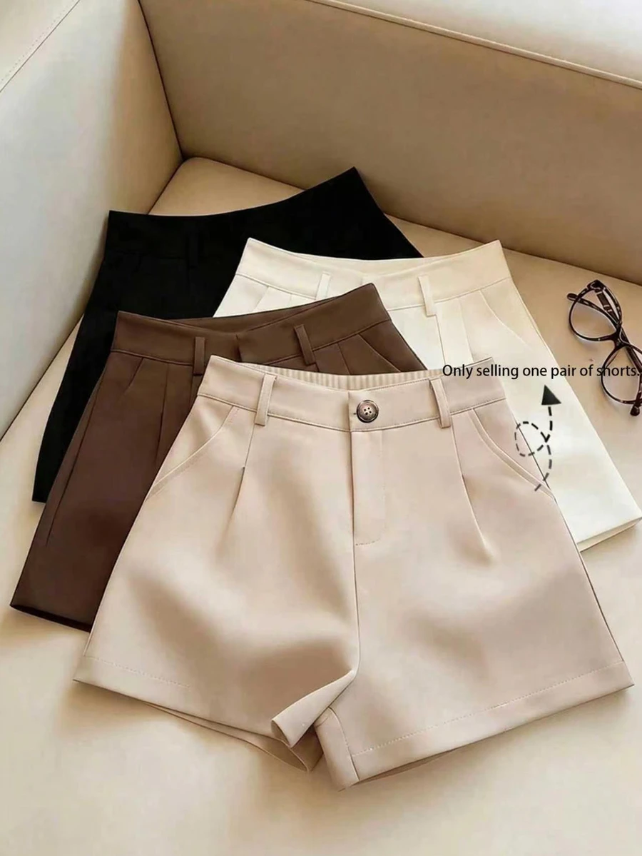 EMERY ROSE Plus Size Women Loose Casual Shorts - Khaki - View 1