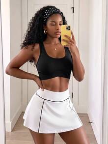 SHEIN Sports Seamless High Elasticity Women's Sports Bra - Black - View 5