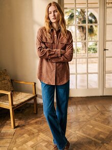 Florisole Women's Solid Color Single-Breasted Casual Versatile Daily Wear Shirt - Brown - View 4