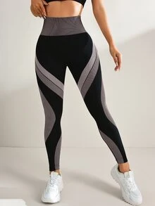 Easithlete Easithlete 女款條紋高腰日常健身運動緊身褲 - 粉色 - 查看 3