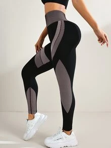 Easithlete Easithlete 女款條紋高腰日常健身運動緊身褲 - 粉色 - 查看 4