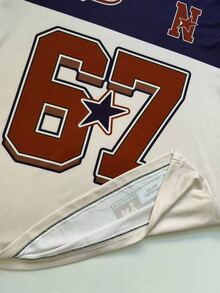Spring And Summer Tween Girls Casual Fashionable Creative Personalized Refreshing High-End Cute Cool Digit 67 Badge Five-Pointed Star Stripe Beige And Navy Combination Letter Slogan Graphic Print Casual Basic Short T-Shirt, Comfortable Daily Wear, Suitable For Spring, Summer And Autumn Girls Atmosphere Outfit, Tops - Multicolor - View 6