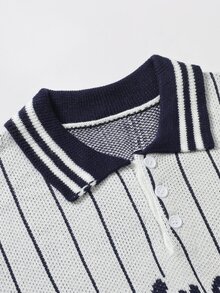 Manfinity EMRG Men's Casual Striped Sweater, Autumn/Winter Holiday Festival Autumn Streetwear Winter - White - View 4