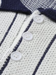 Manfinity EMRG Men's Casual Striped Sweater, Autumn/Winter Holiday Festival Autumn Streetwear Winter - White - View 6