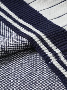 Manfinity EMRG Men's Casual Striped Sweater, Autumn/Winter Holiday Festival Autumn Streetwear Winter - White - View 7