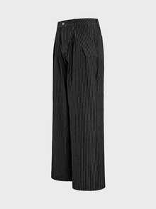 AXEPEAK Men's Washed Loose Casual Rhinestone New Handsome Personalized Pants - Black - View 8