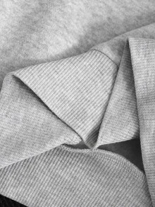SHEIN Tween女孩秋冬櫻桃字母印花可愛休閒Y2K保暖內裡長袖連帽衛衣，校園風長袖衛衣 - 灰色 - 查看 6