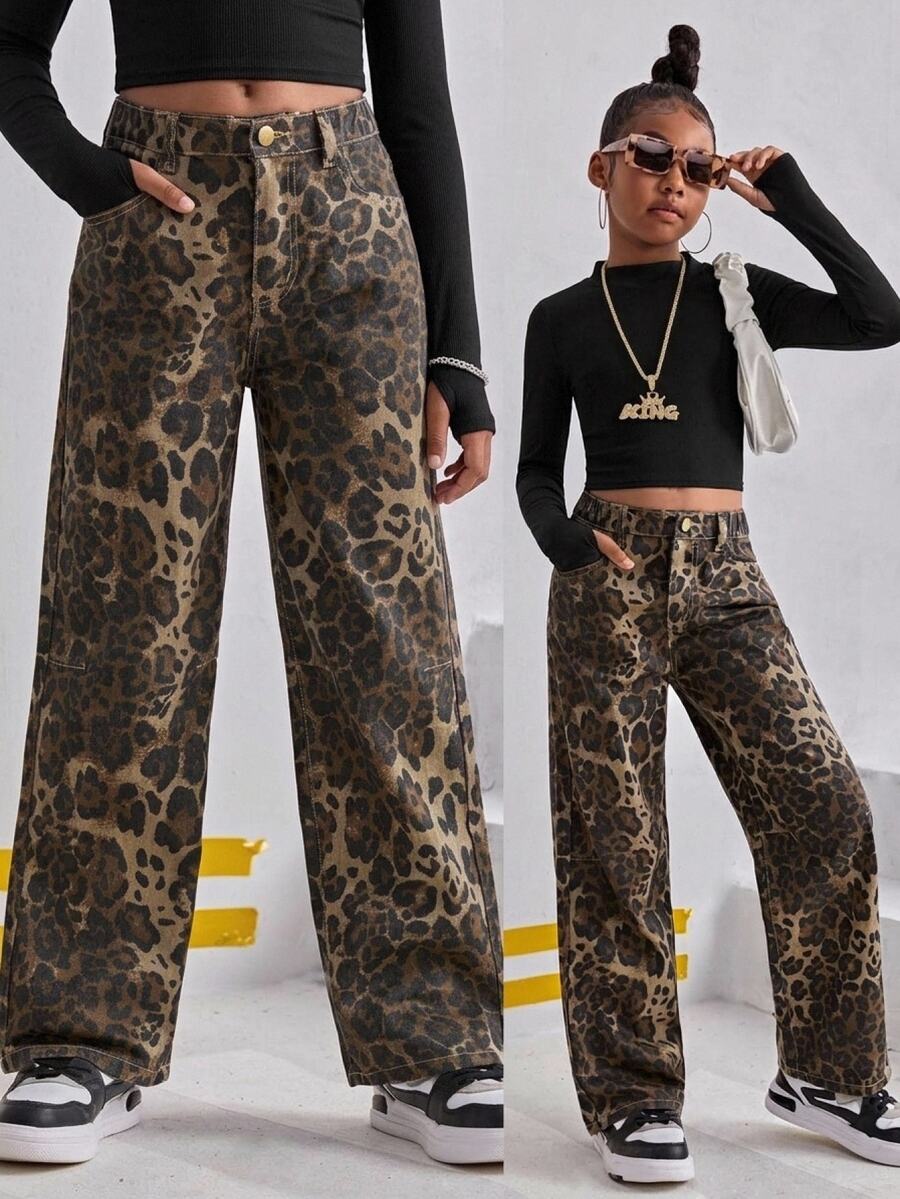 SHEIN Tween Girls Jeans - MultiWarna - View 1
