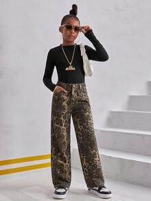SHEIN Tween Girls Jeans - MultiWarna - View 3