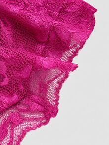 ROMWE Fairycore Women's Sexy Lace Backless Halter Tank Top - Hot Pink - View 4