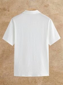 HIMLAND 男士 Polo 衫 3 件組 短袖 Johnny 領紋理 Polo 衫 皺褶夏季上衣 老錢風 素色 V 領 T 恤 - 彩色 - 查看 4