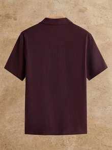 HIMLAND 男士 Polo 衫 3 件組 短袖 Johnny 領紋理 Polo 衫 皺褶夏季上衣 老錢風 素色 V 領 T 恤 - 彩色 - 查看 3