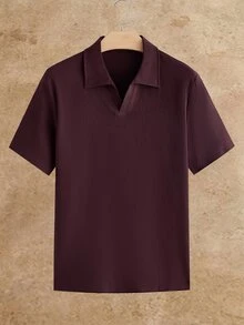 HIMLAND 男士 Polo 衫 3 件組 短袖 Johnny 領紋理 Polo 衫 皺褶夏季上衣 老錢風 素色 V 領 T 恤 - 彩色 - 查看 9