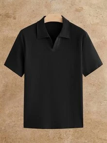 HIMLAND 男士 Polo 衫 3 件組 短袖 Johnny 領紋理 Polo 衫 皺褶夏季上衣 老錢風 素色 V 領 T 恤 - 彩色 - 查看 10