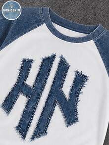 SHEIN 2pcs/Set Tween Boy Letter Vintage HK English Slogan Print, Colorblock Blue & White Boys Toddler Simple Digital Print, Outfit, Fashion Versatile, Casual Vacation Comfortable Crew Neck T-Shirt & Printed Long Pants, Boys Short Sleeve Straight Leg Cargo Pants Set, Short Sleeve Top, Suitable For All Seasons - Multicolor - View 4