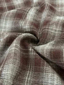 Maweii Blus Ukuran Besar Lengan Panjang Gaya Vintage Lembut dengan Pinggang Ramping Gaya Amerika Romantis untuk Musim Gugur - Coklat - View 6