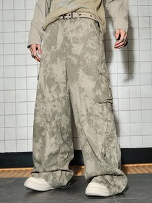 ROMWE MEN Casual 男士休閒百搭日常旅行工裝牛仔褲，附口袋與鈕扣設計 - 彩色 - 查看 5