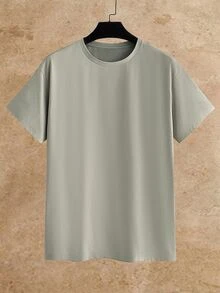 HIMLAND Men's Solid Color Crew Neck Casual Daily Short Sleeve T-Shirt 3pcs/Pack - Multicolor - View 11