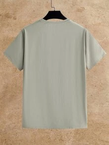 HIMLAND Men's Solid Color Crew Neck Casual Daily Short Sleeve T-Shirt 3pcs/Pack - Multicolor - View 8