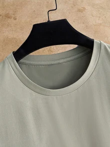 HIMLAND Men's Solid Color Crew Neck Casual Daily Short Sleeve T-Shirt 3pcs/Pack - Multicolor - View 3