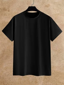 HIMLAND Men's Solid Color Crew Neck Casual Daily Short Sleeve T-Shirt 3pcs/Pack - Multicolor - View 6