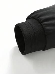 Manfinity Homme Plus Size Men's Long Sleeve Casual Zip-Up Hooded Jackets - Black - View 6