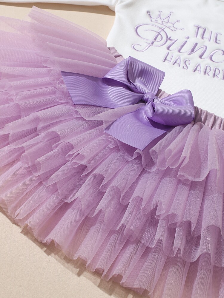 SHEIN 新生女婴摄影道具，女宝宝回家服，1个月女宝宝连体衣道具，含蓬蓬裙和蝴蝶结发带，新生儿礼物 - 彩色 - 查看 8